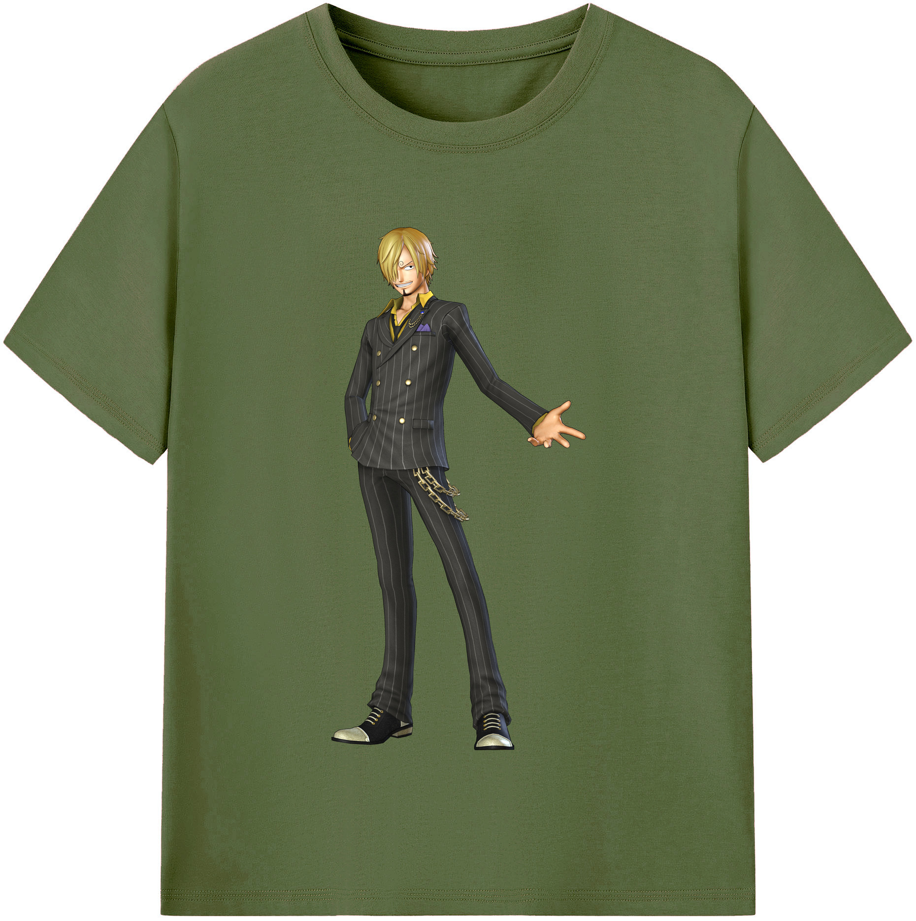 ワンピース サンジ ONE PIECE Sanji 綿100％半袖Tシャツ（フロントプリント）